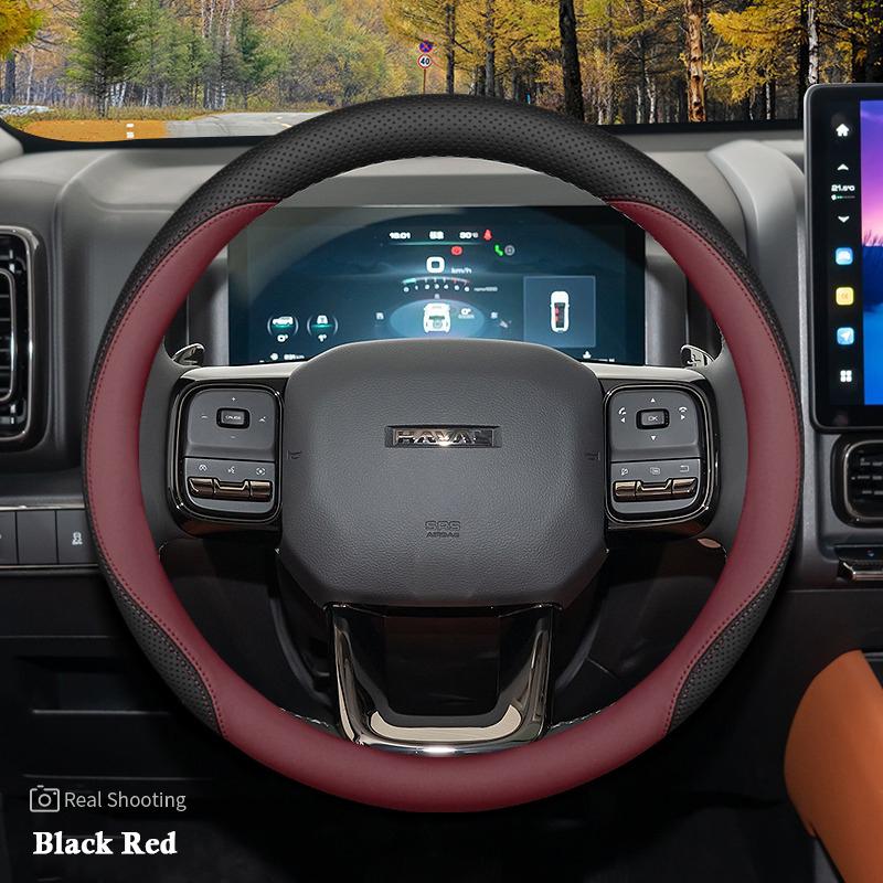 High Leather Braid on Car Steering Wheel Cover Wrap for Haval H9 2015 2016 2017 2018      2024 2025 Stylling