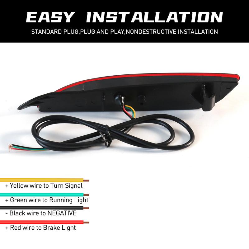 For Mazda CX5 CX-5   LED Rear Bumper Reflector Lights Auto Brake Warning Dynamic Turn Signal Lamps Car Accessories 12V