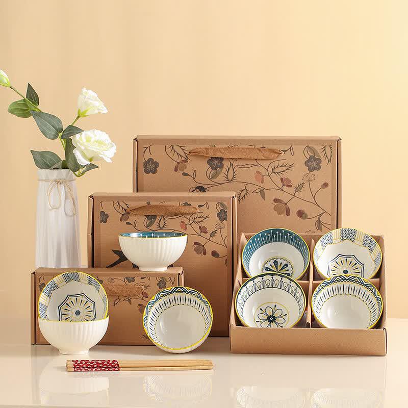 Ruhan Ceramic Bowl and Chopstick Gift Set