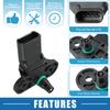 Manifold Absolute Pressure Sensor No.03C906051 Durable MAP Intake Manifold Absolute Pressure Sensor for Volkswagen Beetle 2.5L 5 Cylinder A/T Base