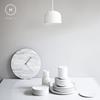 Homlly Contemporary Minimalist Natural Marble Wall Clock with Gold Hands (30cm)