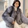 Fur jacket short fashion imitation fox fur whole fur coat autumn and winter new casual women's jacket