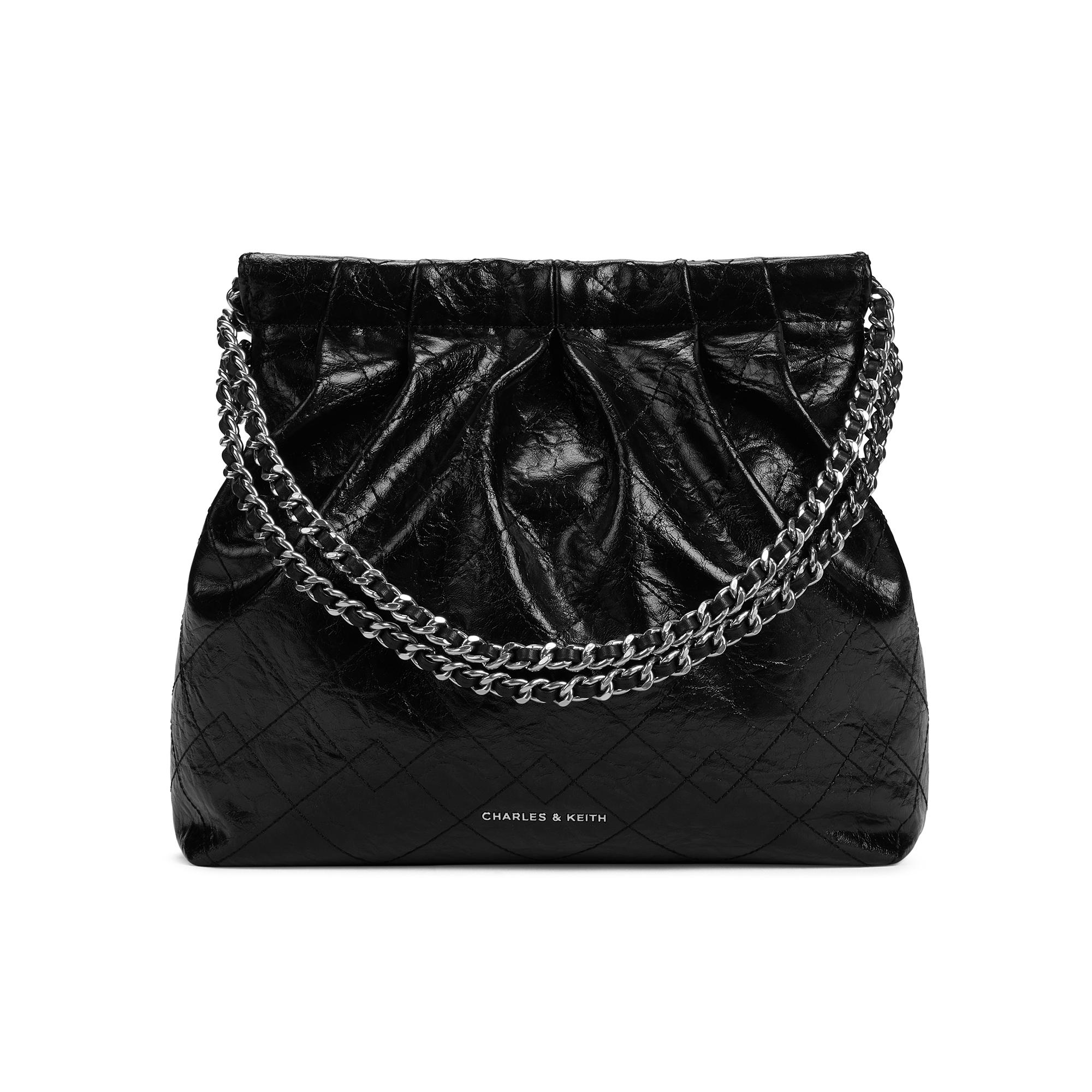 

Новая сумка-хобо на плечо CHARLES&KEITH из полиуретана, сумка-тоут, сумка для покупок, женская сумка через плечо, черная/белая/шоколадная/комбинированная расцветка CK2-20671559 24.1*7.1*22.1CM