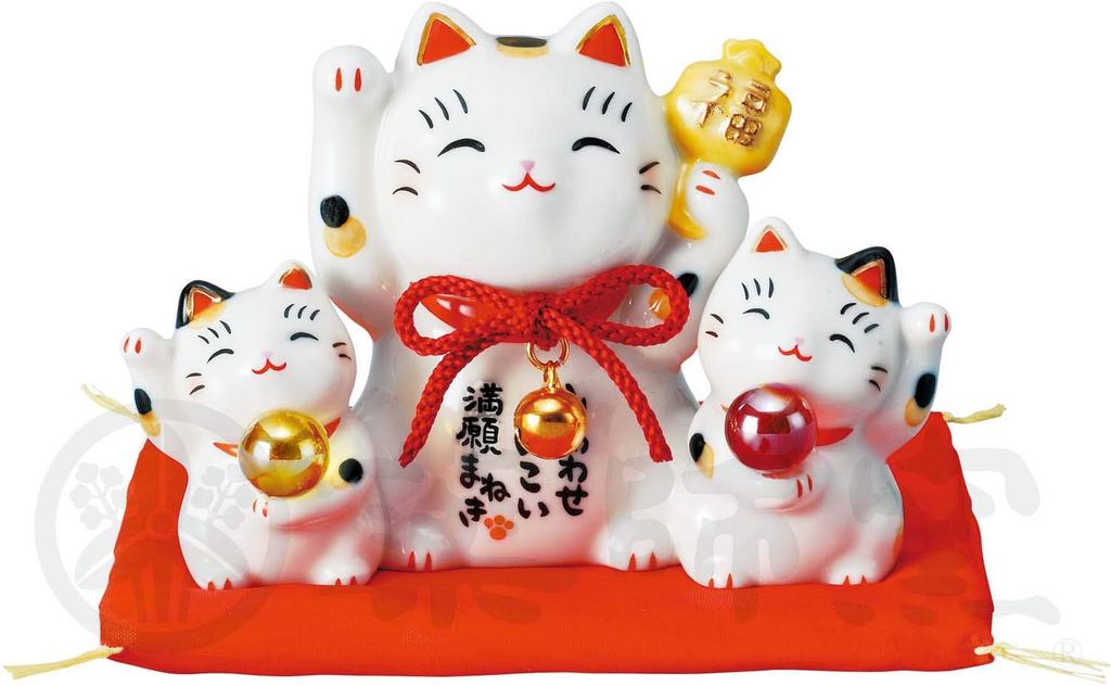 Kiln Fulfillment of Yakushi Painted Fulfillment of 7340 Saidō Figurine, Wishes, 8cm, Kiln, Wishes, Maneki-neko (beckoning cat),