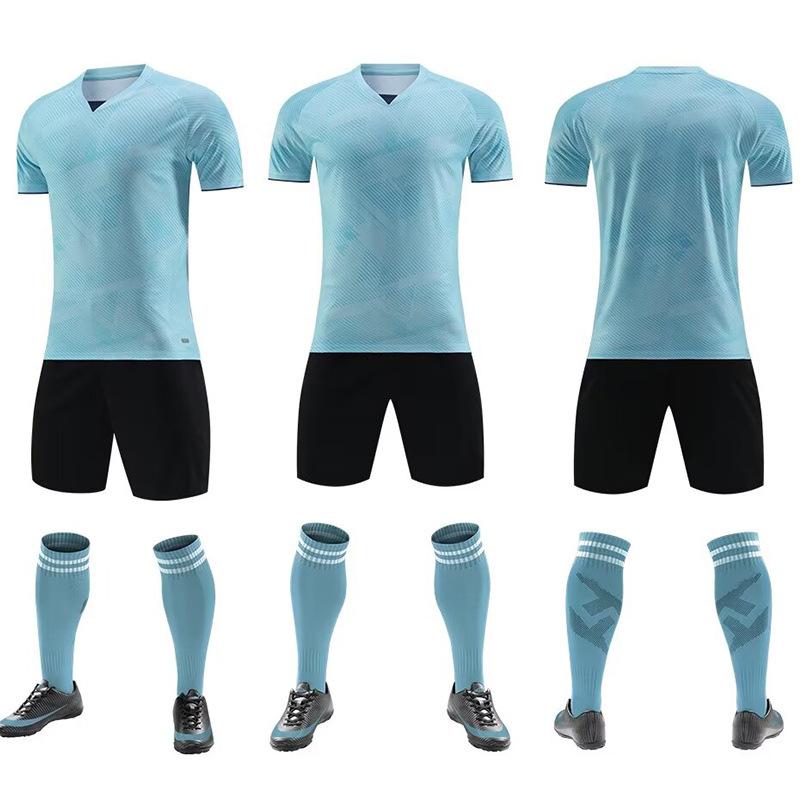 New Football Jersey Set Boys And Children'S Game Training Clothing Women'S Jersey Breathable Primary School Adult Short-Sleeved Jersey