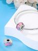 Charms Plata Copper Colors Pink Glass Beads Bead For Original Bracelet Diy Beads Charms Jewellery Making Gift For Women Styfne