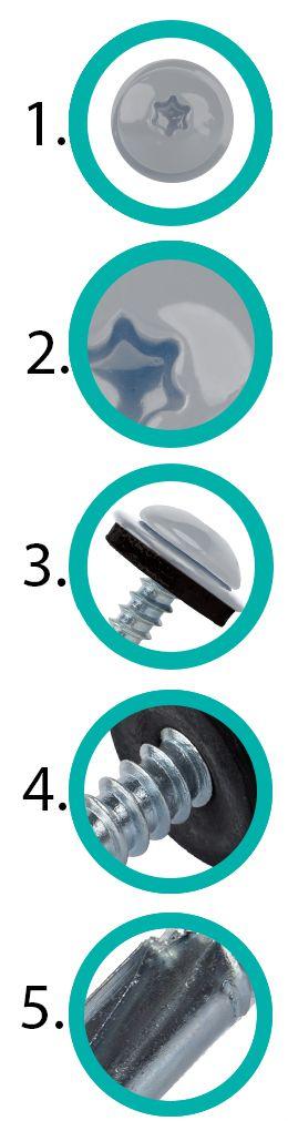 Self-tapping screws GT3 PH (Z14) 4.8x22mm RAL 9006