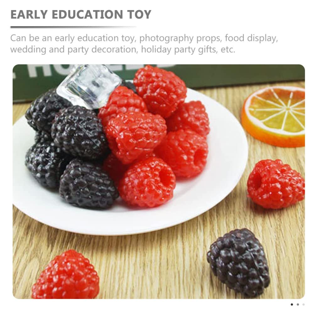 VORCOOL Food Sample Raspberry Simulation Fruit Blackberry Model Fake Real Look Fruit Food Model Photography Tools Pack of 40