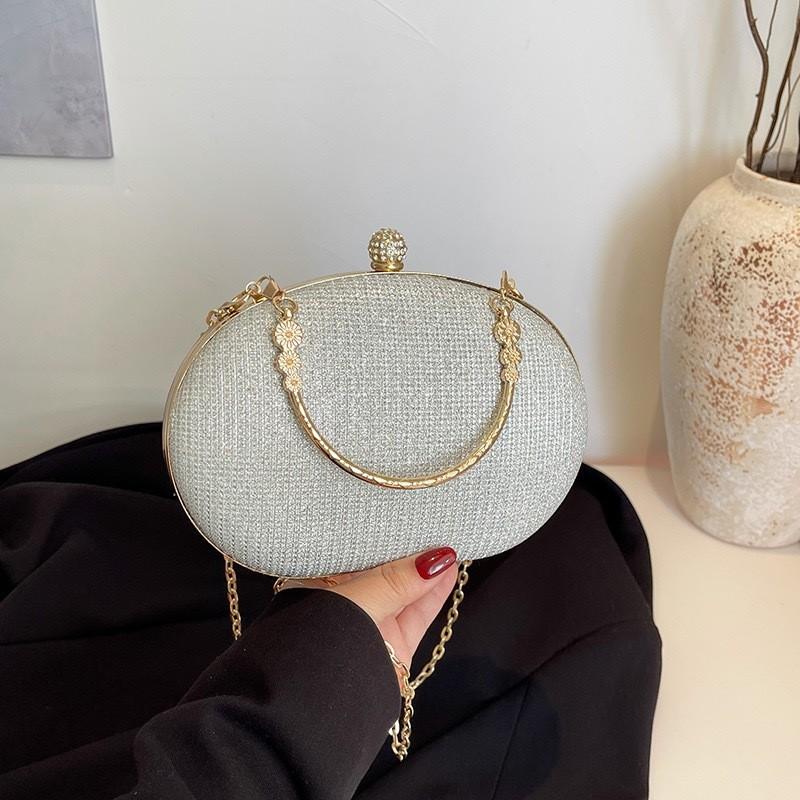 Borsa a Mano a Conchiglia in PVC per Donna con Tracolla a Catena Piccola Borsa da Sera per Uso Quotidiano