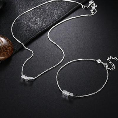 Schlangenkette Halskette Armband Set 925 Sterling Silber Mode Geschenk Schmuck