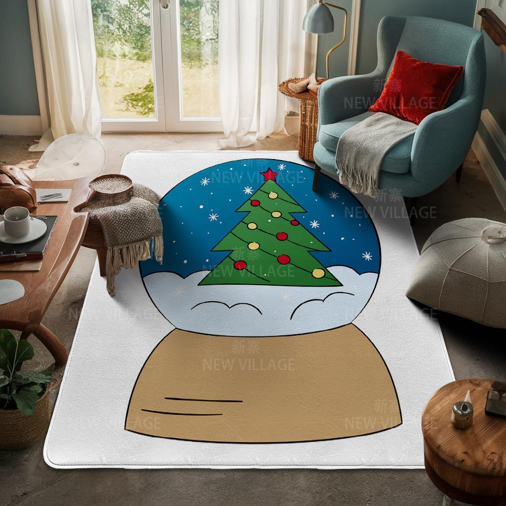 House Entrance Carpet Home Door Mat Living Room Bath Foot Bathroom Non-slip Water Absorption Rugs Bath Merry Christmas Winter