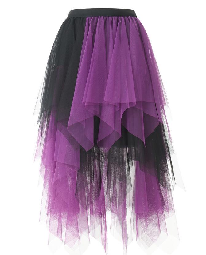 Unregelmäßiger Mesh High Waist Tüll Midi-Rock für Damen - Frühjahrsankunft 2025