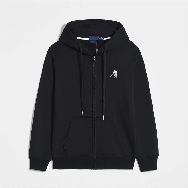 Men's Embroidered Lightweight Cotton Hoodie - Loose Fit, Plus Size, Hooded Cardigan for Spring and Autumn