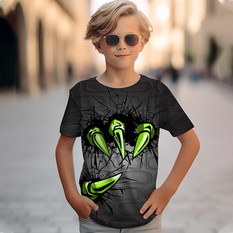 

Boys 3D Graphic T shirt Tee Short Sleeve 3D Print Spring & Summer Active Kids 4-12 Years Outdoor Daily Regular Fit 110cm