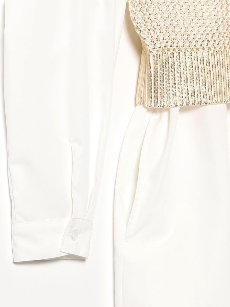 B:MING LIFE STORE by BEAMS Women's Glitter Knit Vest and Shirt Dress Set (Sizes S-M) White/Beige