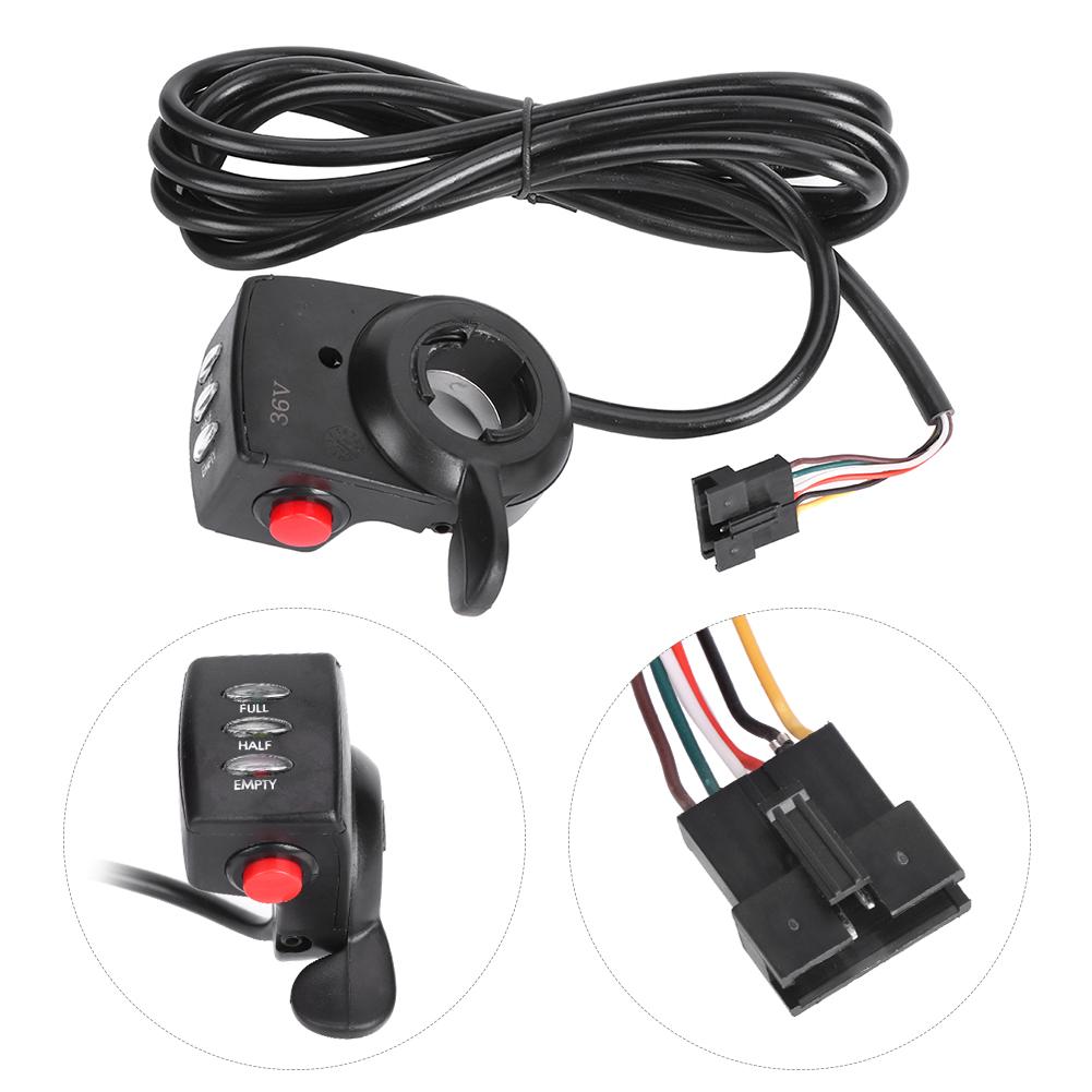 36V Plumbic Acid Electric Quantity Display Speed Regulation Thumb Throttle Grip with Headlight