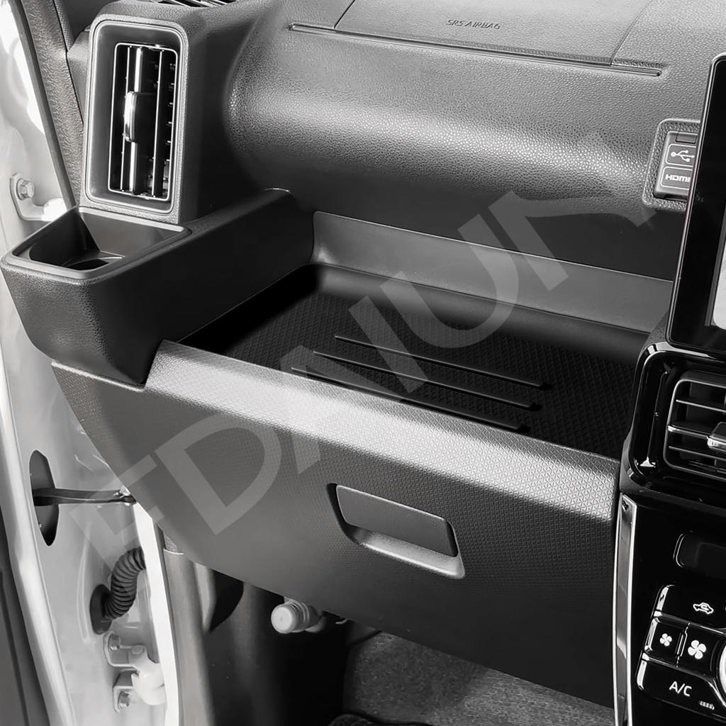 FDAIUN Passenger Seat Tray Panel Silicone Mat for Daihatsu Tanto 4th Generation Rubber Mat with and Vibration Silica Custom Interior Easy Black