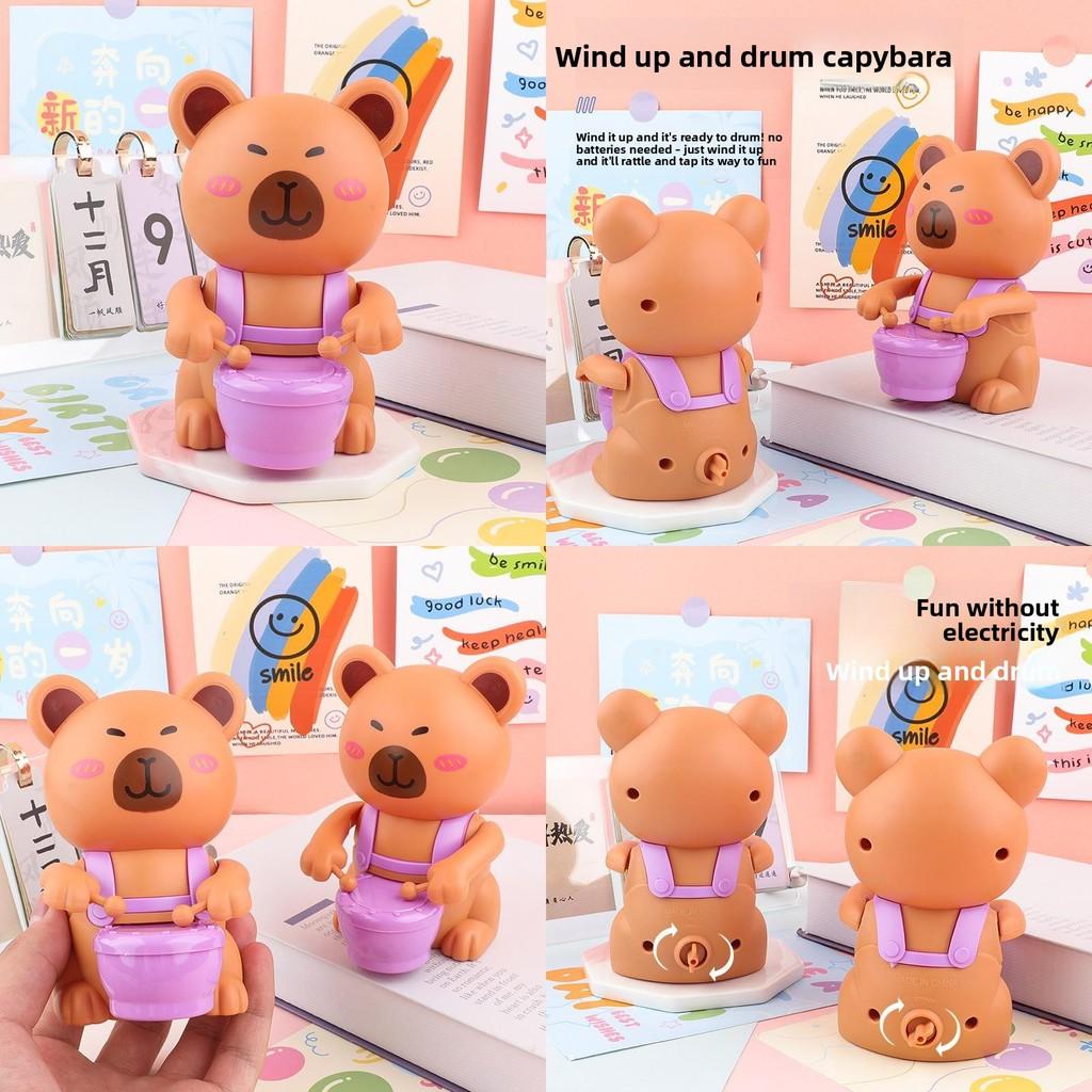 Drumming Capybara Clockwork Toy With Plastic Parts For Development Cognitive
