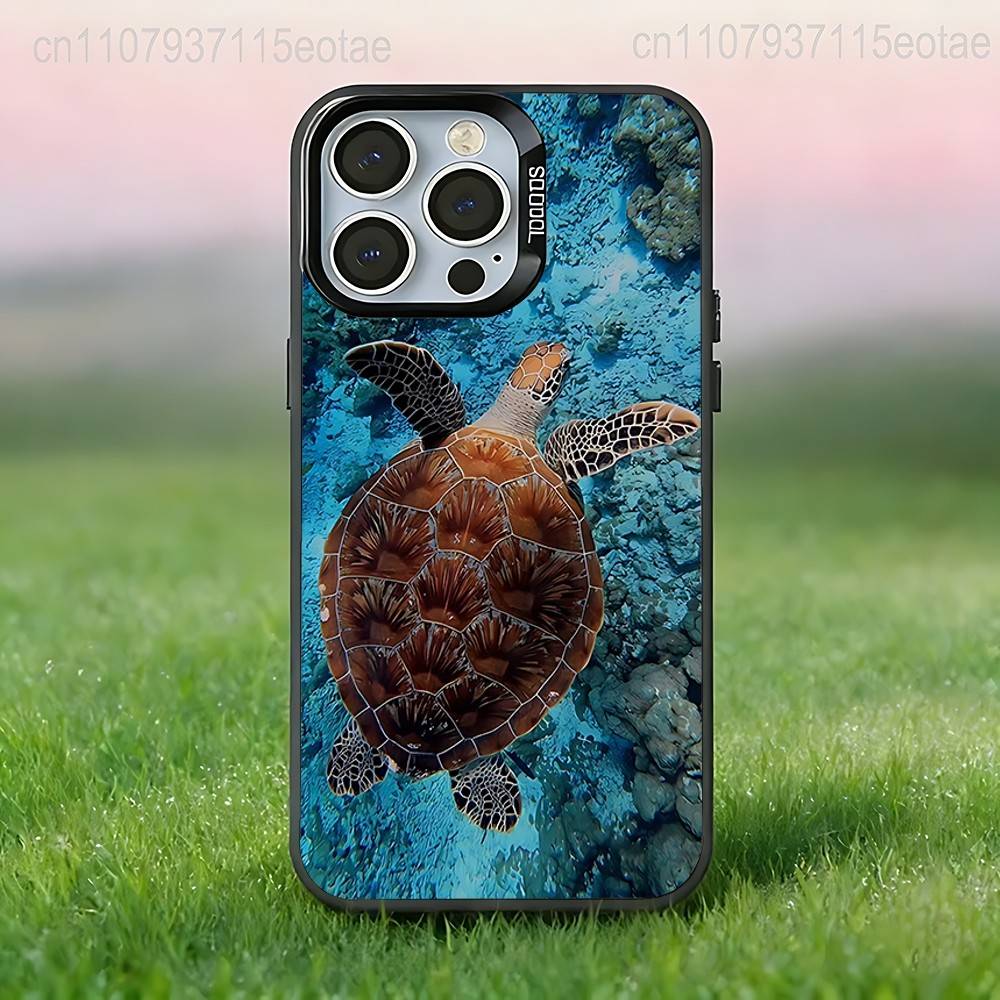 

Cool Ocean Turtle Phone Case For iPhone 17,16,15,14,13,12,11,Pro,Max,Plus,E,Air,Mini Black IMD Cover iPhone17promax
