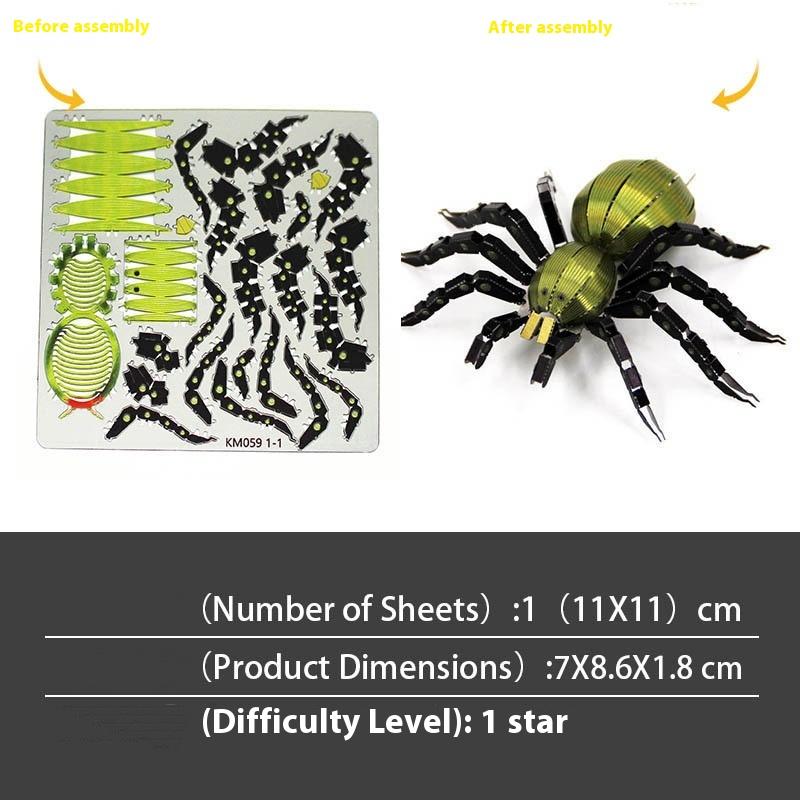 1 Set Jigsaw Puzzle Toys Insect Series Diy Mini Assembling 3D Metal Puzzle Color Dragonfly Model For Kids 14+ Adult Gift