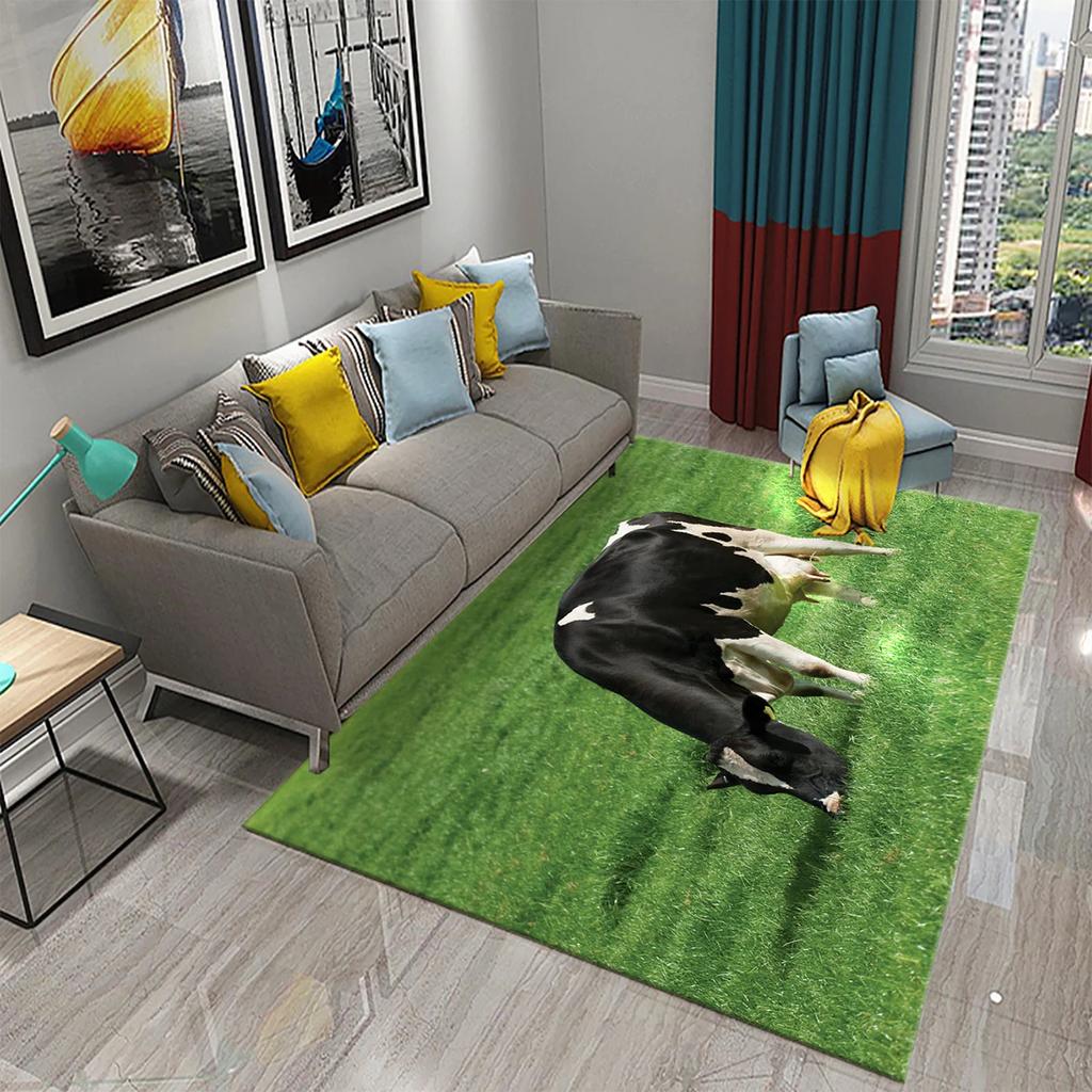 Dairy Cow Carpet Farm Animal Fresh Milk Rug Bathroom Kitchen Non-Slip Doormat Entrance Door Mat Living Room Bedroom Decor Carpet