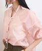 Bis Washable Assorted Sheer Shirt Embroidery Solid Pink (Floral & Colors) Women's (63)