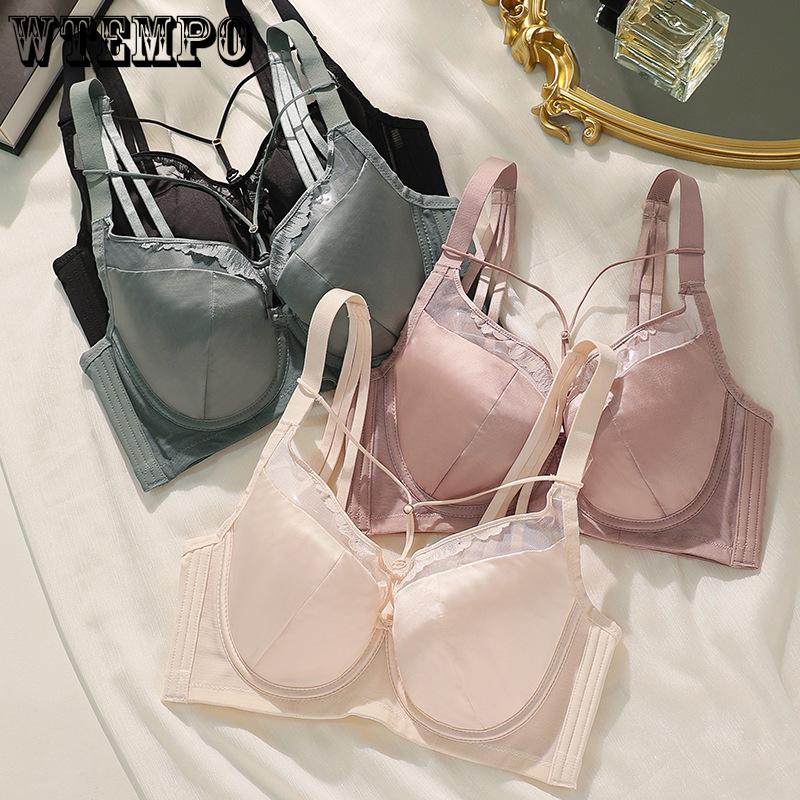 Underwear Women's Adjustable Bra Top Support Sexy Thin Bra No Steel Rim Large Bra
