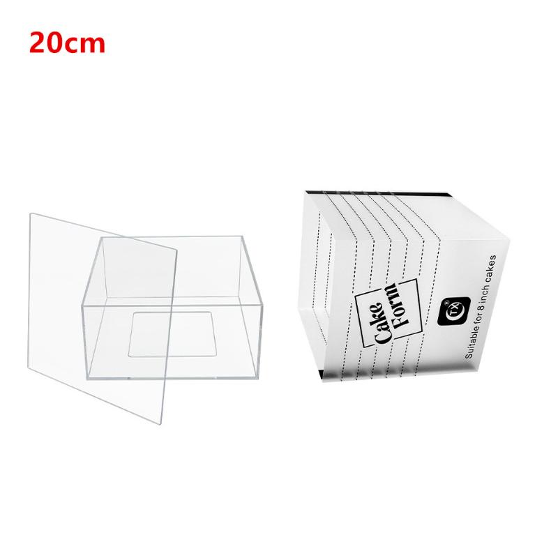 

Регулируемая квадратная форма-кольцо для торта, выдвижное кольцо для мусса и выпечки со шкалой, акриловые многоразовые инструменты для выпечки и украшения торта