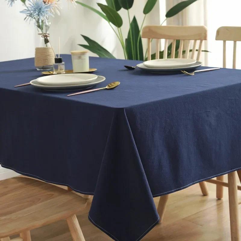 Tablecloth Cotton Washable Table Cover pure color Tablecloths for Rectangle Table Baby Shower Kitchen Party Wedding Christmas