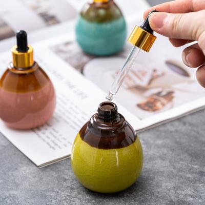 Luxusní skleněná kapátková lahvička Vials na esenciální oleje 1,69 oz Cestovní plnitelný DIY kosmetický vzorek Nádoba Tekutý parfém Oční