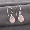 Joyería de Cuarzo Rosa, Pendientes de Plata de Ley 925 Maciza, Pendientes de Joyería de Piedras Preciosas Hechos a Mano Para el Día de los Caídos
