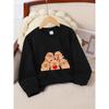 European Sizes Kids' Crewneck Sweatshirt - Capybara Group with Flowers And Heart , Sportswear And Casual Wear, Soft And Comfortable