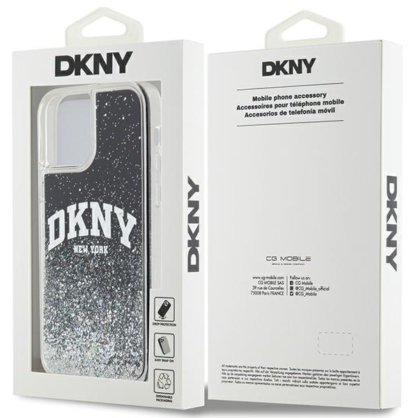 DKNY DKHCP12MLBNAEK iPhone 12/12 Pro6.1" Black/black Hardcase Liquid Glitter Big Logo