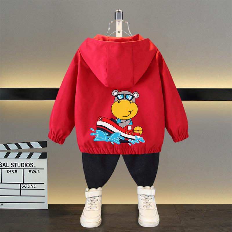 Jacke Kinder Outdoor Jungen und Mädchen Jacke Frühling Ball Dünner Abschnitt der Mittel- und Großkinder Locker Lässig Kapuze Rushing Mantel