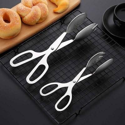 1 Adet Paslanmaz Çelik Büfe Maşası Gümüş Salata Tutucu Yiyecek Klipsi Servis Maşası Gnocchi Makarna Ekmek Mutfak Pişirme Aletleri Klipsi