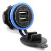 Waterproof Motorcycle Boat Car Dual USB Charger LED Power Adapter For Mobile Phone