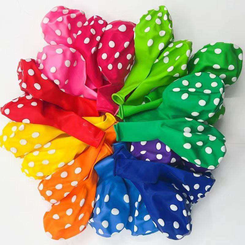 Candy Color Polka Dot Balloons 12" 280g for Children's Day & School Event Decoration