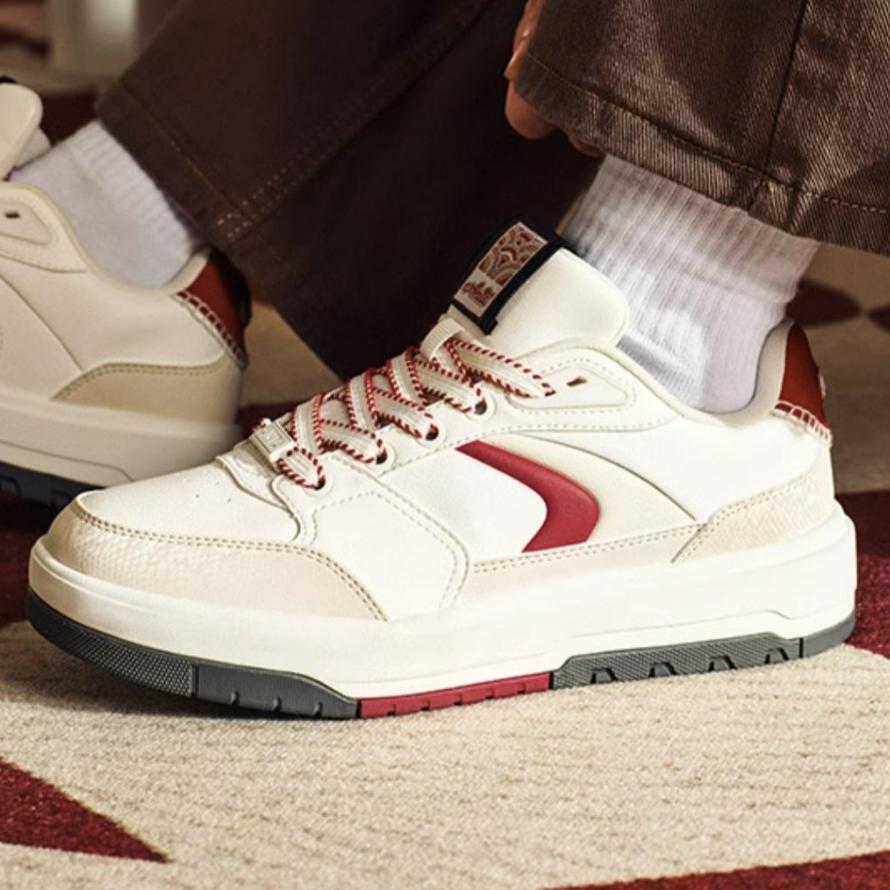 Anta 982 Moon Shadow Good Things Happen Casual Sports Non-Slip Shock Absorbing Wear-Resistant Low-Top Sneakers Women Sneakers White Red 122518060-8