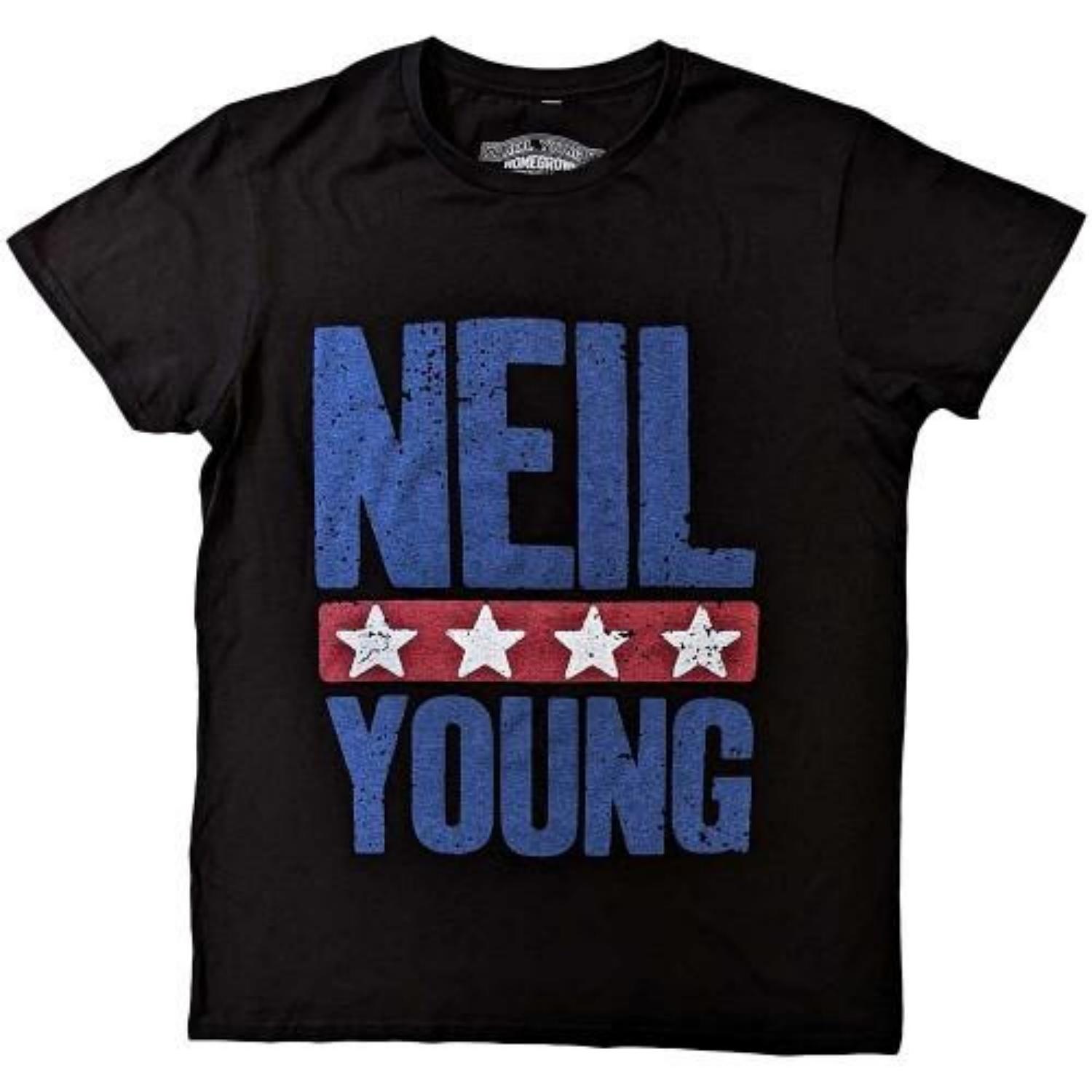 

Neil Young Unisex Adult Star Logo T-Shirt S чёрный