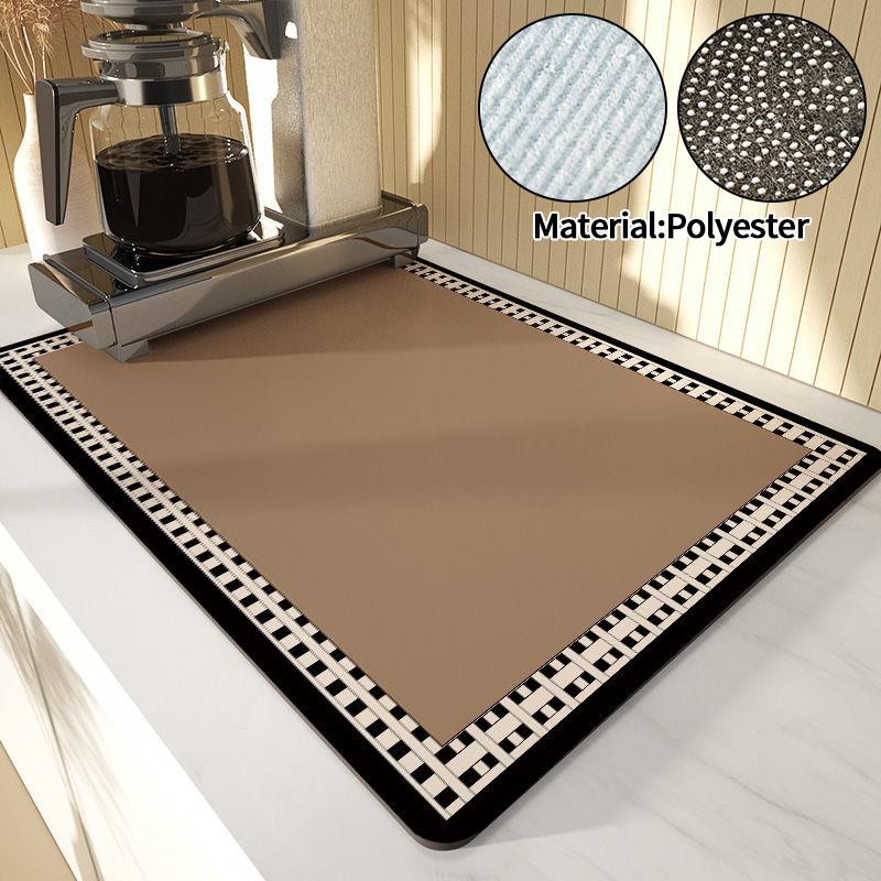 Kitchen Drying Pad Coffee Pads Dish Drying Pad Non-slip Rubber Pad Kitchen Counter Mat Heat Resistant Sink Mat Home Supplies