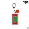 Acrylic Baseball Field Football Field Keychain Basketball Court Keyring Bag Pendant Double-Sided Key Chains Souvenir Gift