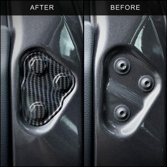 Carbon Fiber Door Screw Cover Trim Protector For Jeep Wrangler JL JT 2018+ 2pcs