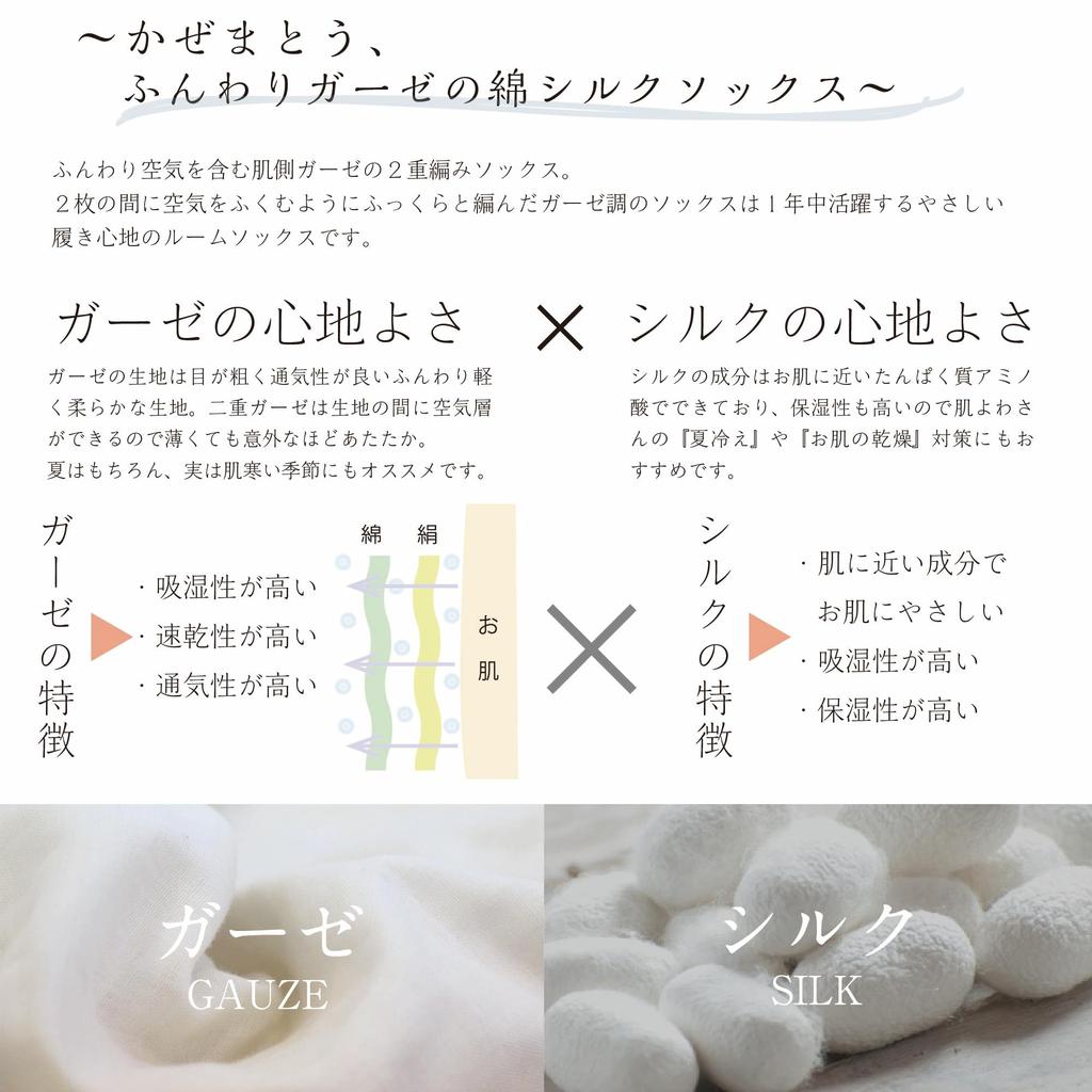 Weiche Socken Seidenmischung in [sunayama] Doppellagig Gazartig [100% Innenseite] [Baumwolle-Seide Außenseite] [Made Japan] (Rosa)