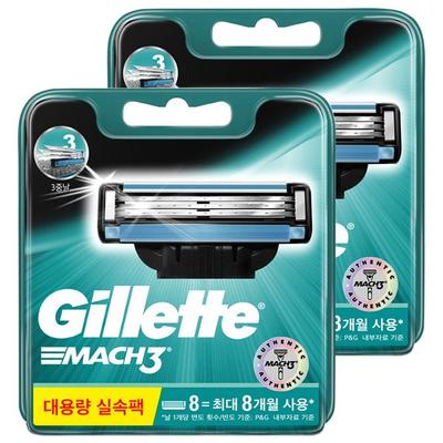 Gillette Mach3 Original Rasierklingen, 8 Packungen, 2 Stück, koreanische Rasierklinge
