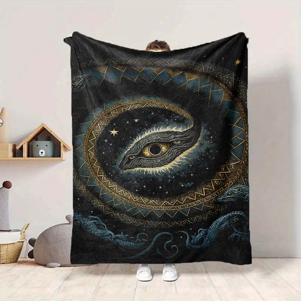 1pc Serpent Universe Blanket, Lightweight Flannel Throw Blanket for Sofa, Bed, Travel, Camping, Living Room, Office, Couch, Chair, and Bed