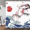 Japanese Ceramic Handicraft Waterproof Polyester Fabric Waterproof Polyester Fabric Bathroom Curtain 180 X 200cm with 12 Hooks