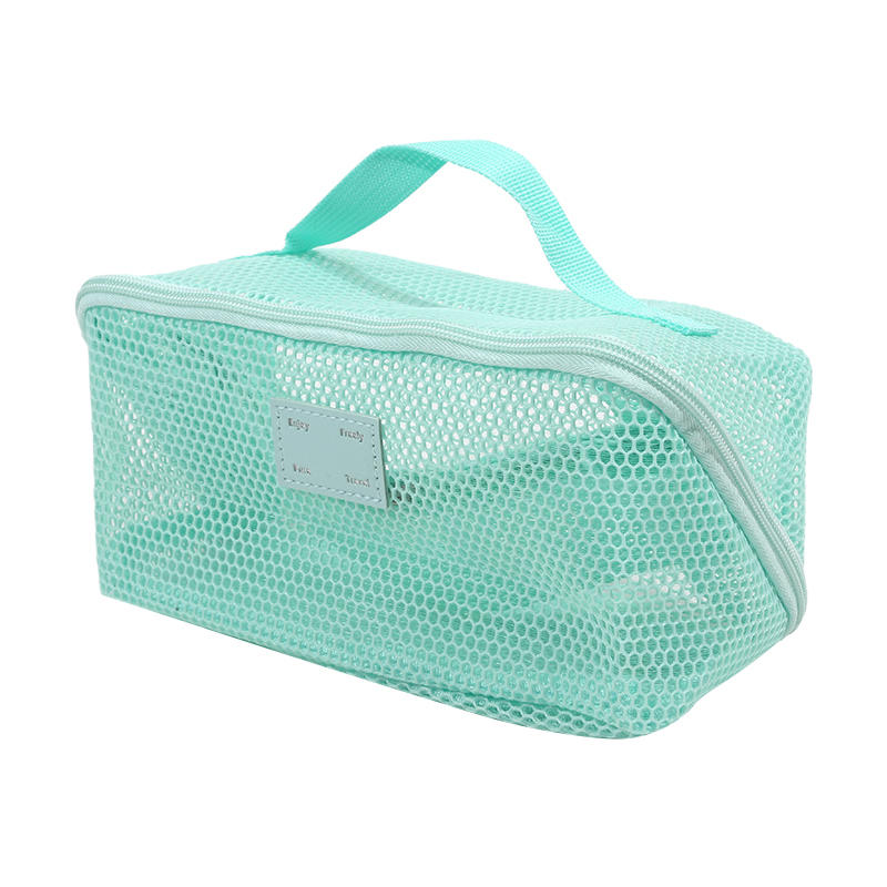

Portable Women Makeup Bag Cosmetic Bag Large-capacity Transparent Mesh Storage Bag Travel Toiletries Storage Package Organizer 23x11x11cm зелений