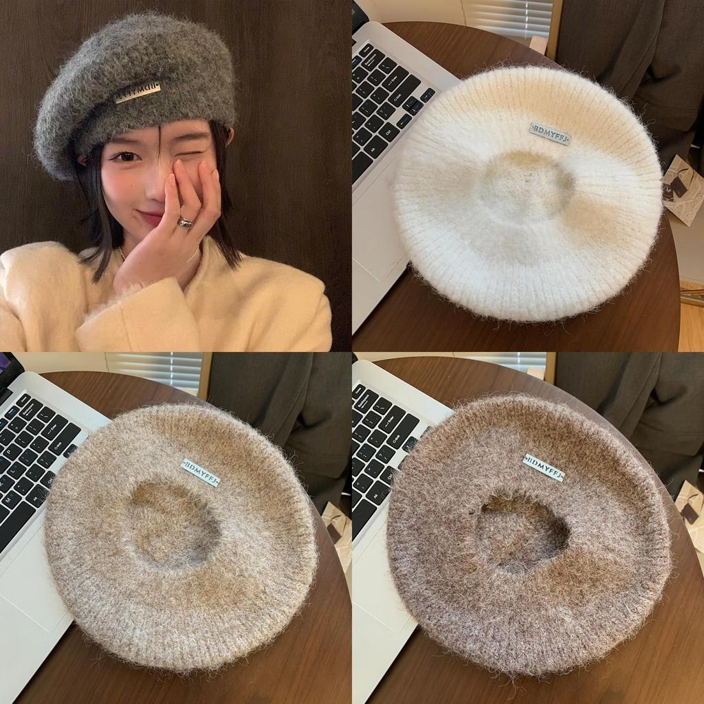 Beret Mohair Elegant For Women Stylish Winter Warmth Large Fit Hat