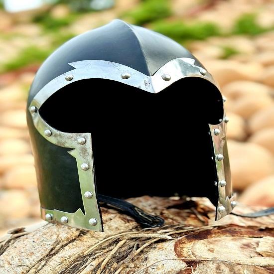 Barbouti Helmet Medieval Knight Greek Bearded Armor Armored Helmet  Black Helmet