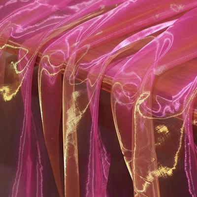100x150cm Zweifarbiger Farbverlauf Stoff Bunter Leichter Gaze Stoff Durchsichtig Dünner Organza Netzstoff Dekorative Kante